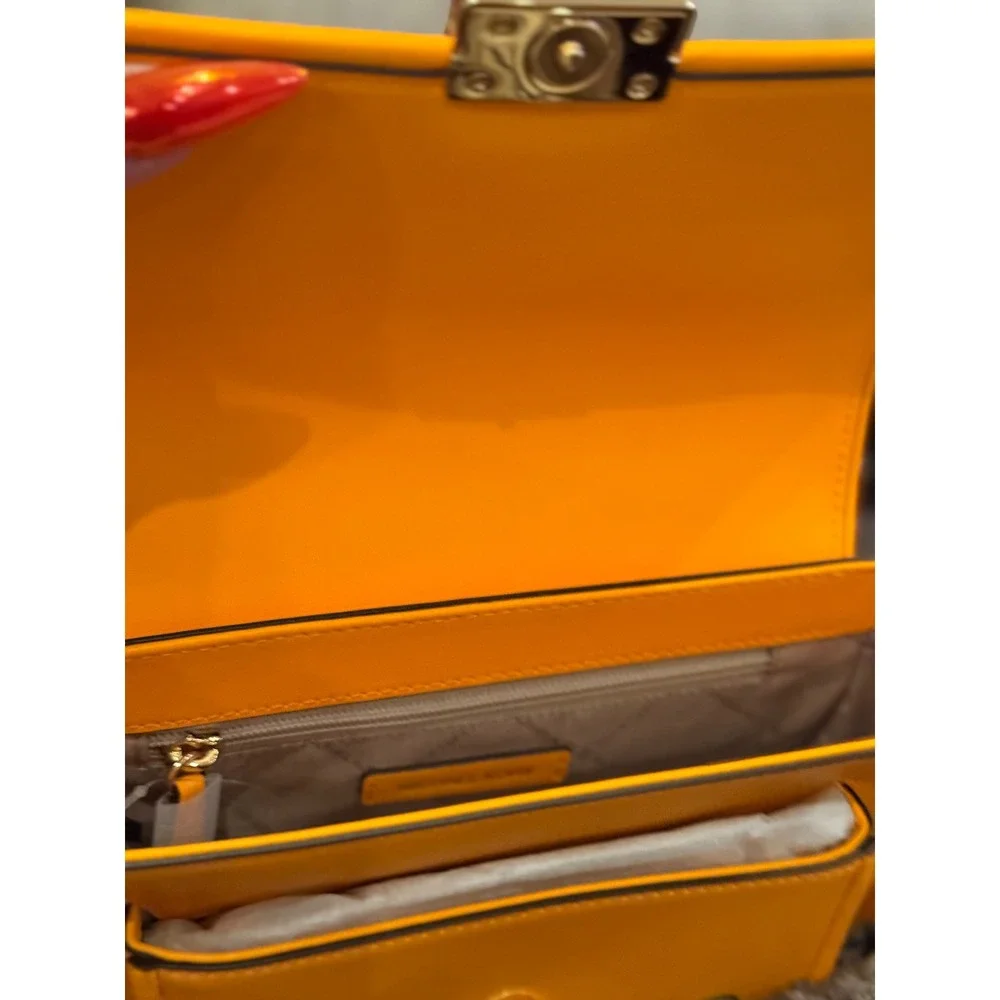 Michael Kors Hamilton‎ Pop Orange Leather LG Flap Continental Wallet